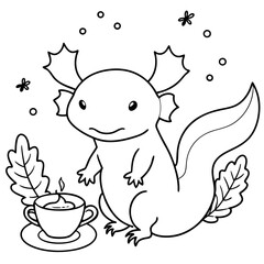 Axolotls coloring pages for kids coloring book