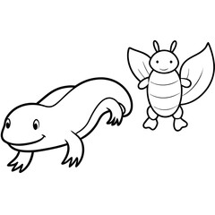 Axolotls coloring pages for kids coloring book