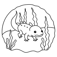 Axolotls coloring pages for kids coloring book