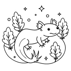 Axolotls coloring pages for kids coloring book