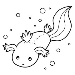 Axolotls coloring pages for kids coloring book