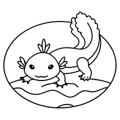 Axolotls coloring pages for kids coloring book