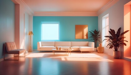Photo interior modern design room 3d illustration