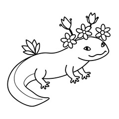 Axolotls coloring pages for kids coloring book