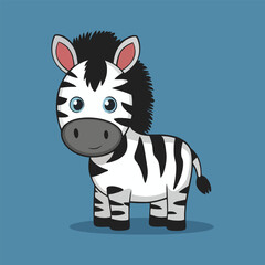 Cute zebra cartoon vector icon illustration cartoon concept