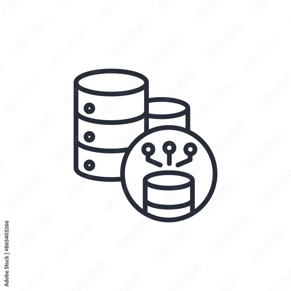 Poster big data icon. vector.editable stroke.linear style sign for use web design,logo.symbol illustration.