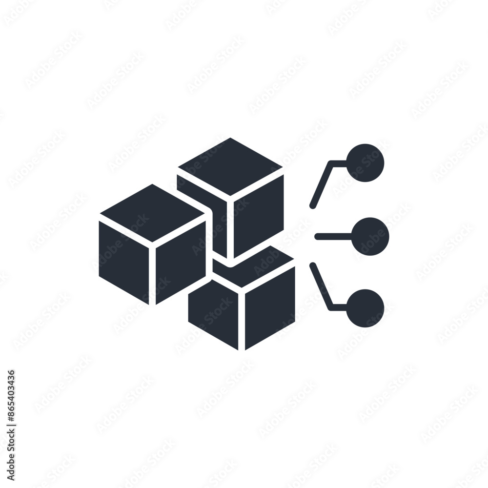 Poster blockchain icon. vector.editable stroke.linear style sign for use web design,logo.symbol illustratio