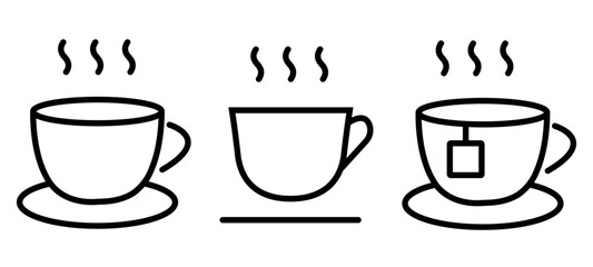 Types of Hot Beverages. vector illustration isolated on white background.