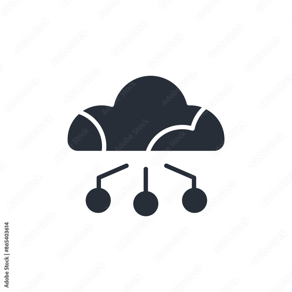Poster cloud computing icon. vector.editable stroke.linear style sign for use web design,logo.symbol illust