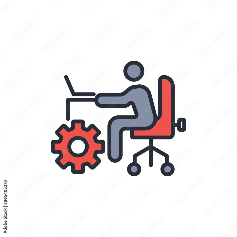 Poster it manager icon. vector.editable stroke.linear style sign for use web design,logo.symbol illustratio