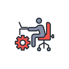 it manager icon. vector.Editable stroke.linear style sign for use web design,logo.Symbol illustration.