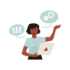 Technical support woman vector illustration