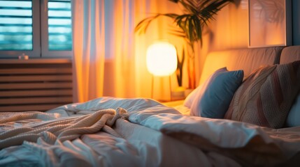 comfy home interior of a bedroom