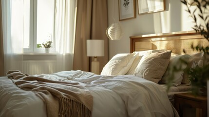 comfy home interior of a bedroom
