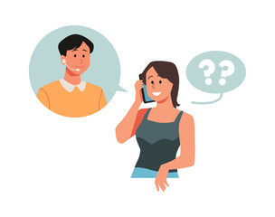 Customer support phone call vector illustration