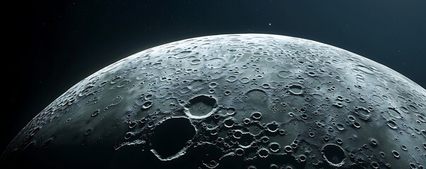 Close up of Volcanic Moon Surface with Intricate Details