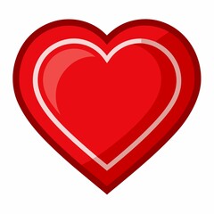 red heart on white