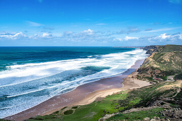 Idyllic nature landscape on Praia da Cordoama beach, Vila do Bispo Sagres, Algarve, Portugal Europe