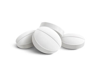 Medical round pills. Cut out on transparent