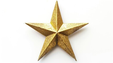 Obraz premium Christmas gold star on white background