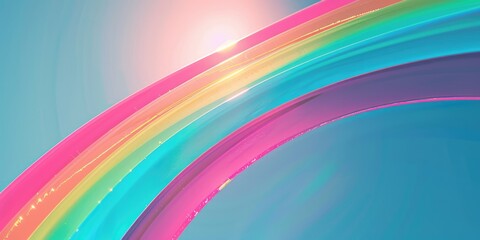 Rainbow against blue sky