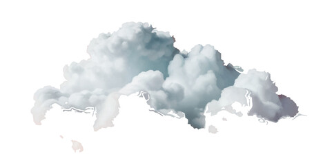 Realistic vector cutout clean white cloud transparent backgrounds special effect. Concept of storm and cloudscape. Fog or cloud on an isolated transparent background.