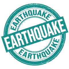 EARTHQUAKE text written on blue round stamp sign