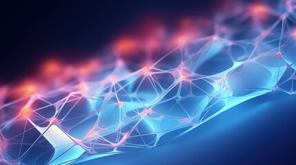 Obraz premium Abstract Digital Network with Glowing Lines