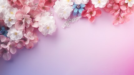 Pink and White Flower Arrangement on Gradient Background