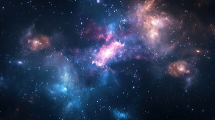 Obraz premium Nebula and galaxies in space. Abstract cosmos background 