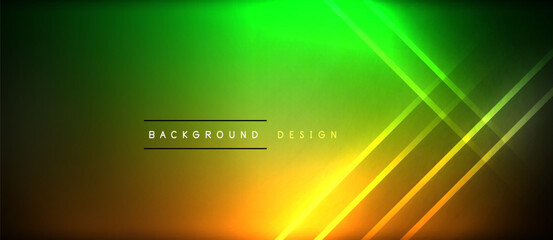 Fototapeta premium Neon glowing circle rays, light round lines in the dark, planet style neon wave lines. Energetic electric concept design for wallpaper, banner, background
