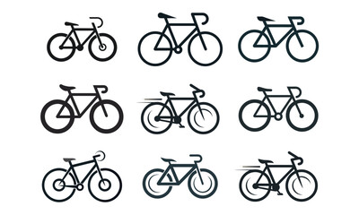 set of bicycle icons