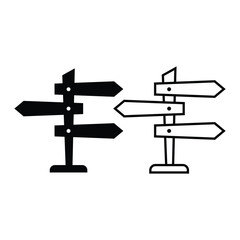 arrow direction icon vector design silhouette and outline style