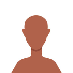 Empty bust. Head and shoulders. Template of a person without details. Oval face of a teenager.
