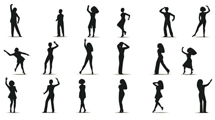 Fototapeta premium set of silhouettes of people