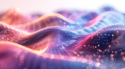 Abstract Colorful Digital Waves with Light Dots