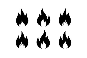 A set of fire flames is displayed on a plain white background