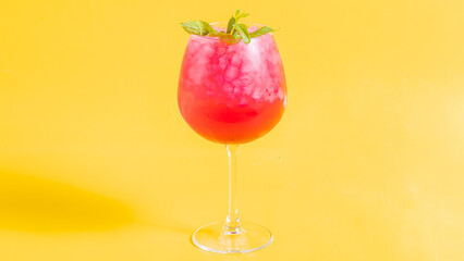 Lemonade cocktail glass isolated