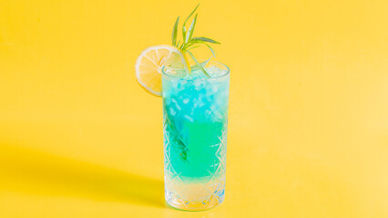Lemonade cocktail glass isolated
