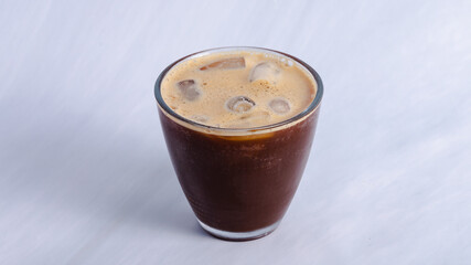 Iced coffee glass isolated	