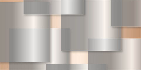 Silver color square frame layer abstract background paper cut cover design. Modern design Pattern style geometric abstract modern background used about technology or product presentation.	

