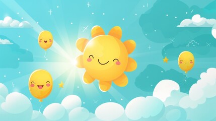 Joy incorporating Smiling Sun and Floating Balloons