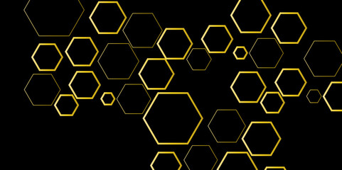 Vector hexagon banner design background with hexagon pattern. Digital futuristic banner technology concept background. Design for science, banner, medicine or technology background.