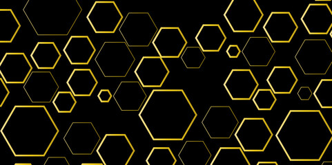 Obraz premium Vector hexagon banner design background with hexagon pattern. Digital futuristic banner technology concept background. Design for science, banner, medicine or technology background.