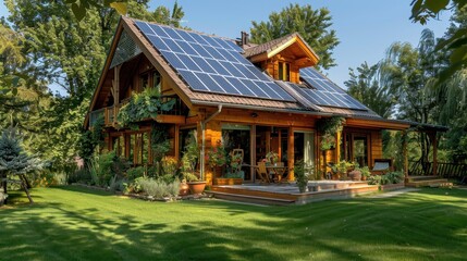 Luxurious eco friendly house with solar panels