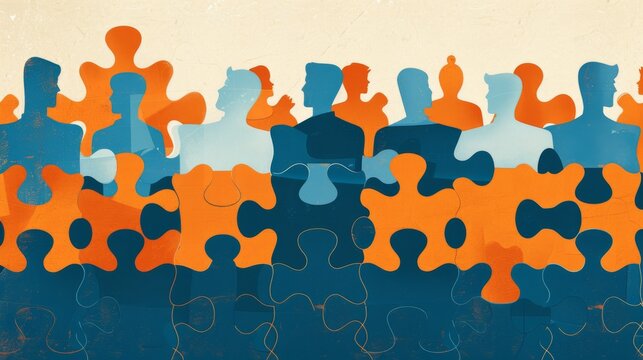 Friendship incorporating Interlocking Puzzle Pieces shaped like People