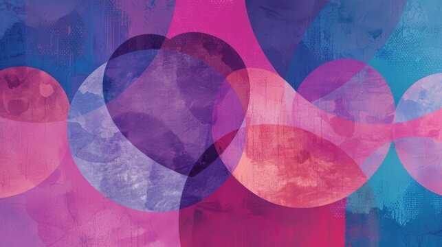 Bisexual Visibility incorporating Overlapping Circles and Hearts