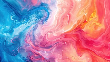 Energetic swirls of watercolor paints merging into an abstract and lively background, perfect for creative graphic designs