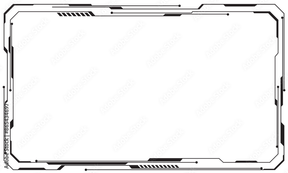Poster hud frames black user interface elements design modern technology futuristic control panel screen di