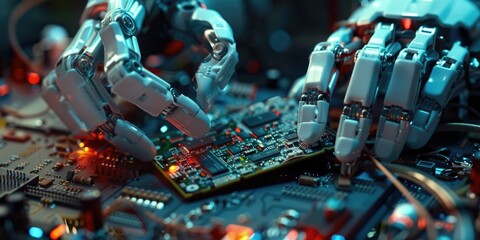 Robot Hand on Motherboard